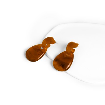 SO NICE 波希米亞風琥珀水滴耳環