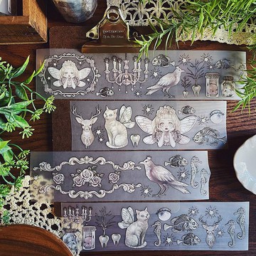 【霧面PET膠帶】少女的白色宇宙