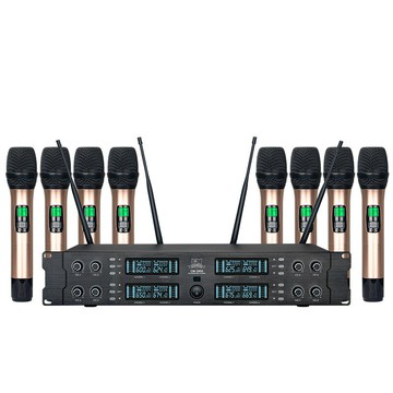 UHF無線麥克風會議一拖八舞臺演出K歌演講手持頭戴動圈話筒降噪【Snowbelle優選】