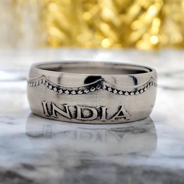 印度戒指，印度錢幣戒指，英屬印度帝國錢幣戒指，印度盧比戒指