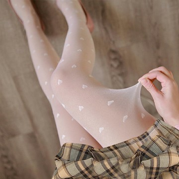 日系夏季女黑色絲襪lolita蕾絲包芯絲襪子白色薄款光腿打底連褲襪