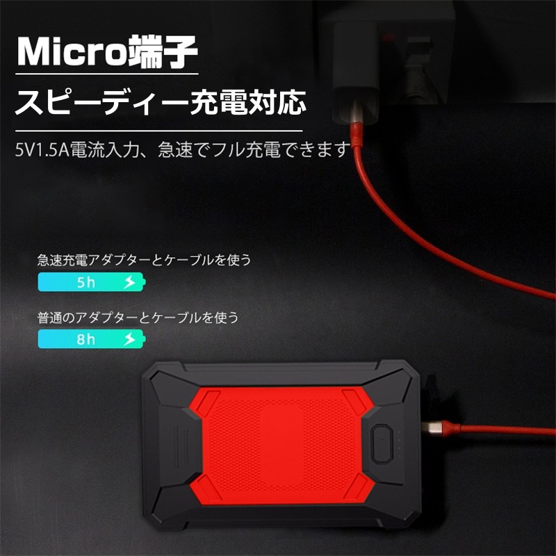 ジャンプスターター 12V車用エンジンスターター 10000mAh ポータブル充電器 USB出力 スマホ急速充電器/ブースターケーブル LEDフラッシュライト  PSE認証 | LINEショッピング