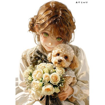 【4 月新品 3】07-120-0053 人物貼紙 春日女孩與動物