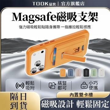 【隔日達】Magsafe磁吸手機卡夾支架⚡手機卡包支架 磁吸卡套 支援蘋果磁吸/三星卡夾包 磁吸卡套 手機支架 卡包