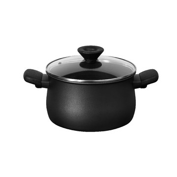 MEYER IH全黑陽極陶瓷不沾湯鍋20CM - MIDNIGHT鎧甲系列
