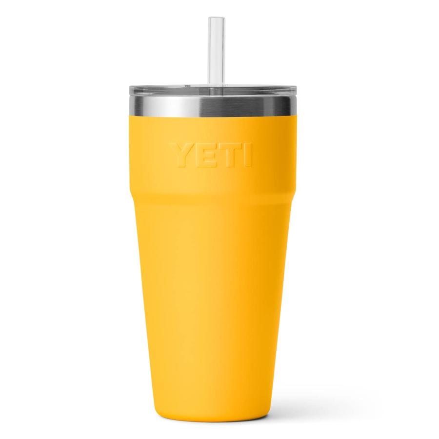 YETI Rambler 26オンス ストローカップ ストロー蓋付き 真空断熱 ステンレス製、アルパインイエロー