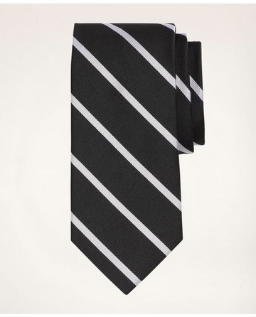 Brooks Brothers Men's Rep Tie | Black/White | Size Regular