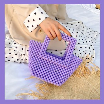 手工珍珠包包diy材料自制編織女包網紅ins復古菜籃子串珠包手提包