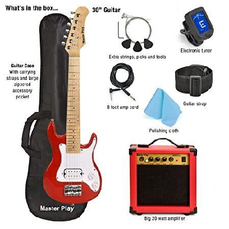 Master Play 30 Inch Electric Guitar,For Kids beginner With Complete Starter Kit, 20 Watt Amp, Extra String, Picks, Gig Bag, Shoulder Strap, Digital