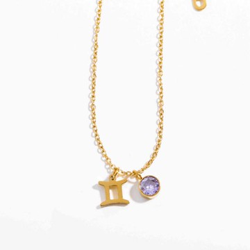 【Whomfor吳爾芙輕珠寶】雙子座誕生石幸運項鍊