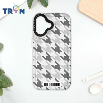 TRON iPhone 16 三色千鳥紋 防摔太空載具殼 透白 軟硬 手機殼