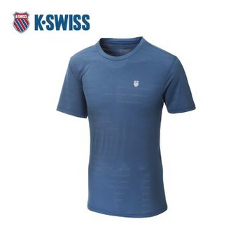 K-SWISS 運動短袖 24SS WHL TEE 2 冰絲 圓領 男款 迷霧藍色 1010354-451