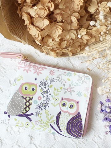 【L型短夾】貓頭鷹 L型拉鍊短夾 輕薄 零錢包 皮包 錢包 禮物