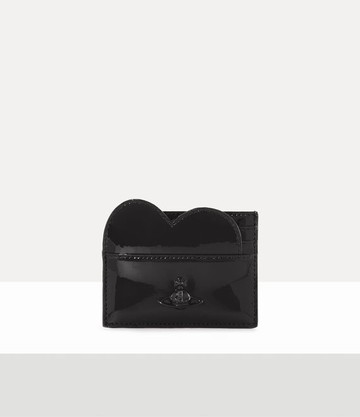Vivienne Westwood Heart Card Holder Leather Black-enamel-orb One Size Women