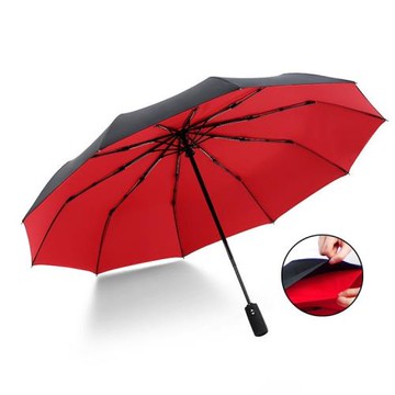 三折簡約十骨抗風雙層傘廣告傘創意全自動折疊商務晴雨傘一件代發