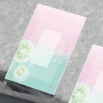 硬筆書寫作品紙 書籤小卡 蒲公英 2格30入・鋼筆可用