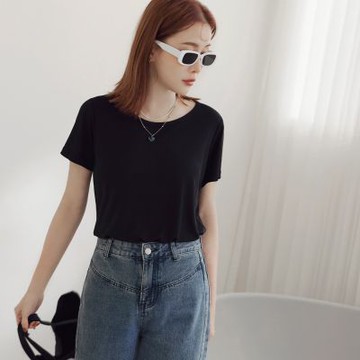 OB嚴選-涼感．莫代爾純色貼身短袖上衣T恤《AB6183-》