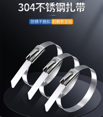 304不銹鋼扎帶4.6mm自鎖式工具船用室外拆卸拉緊器扎絲座束帶捆綁