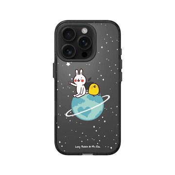 iPhone 16 Pro Clear (相機按鈕) 酷墨灰 - 懶散兔與啾先生 Lazy Rabbit and Mr.Chu - 小宇宙