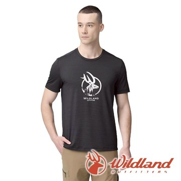 【wildland 荒野】男銀纖維抗菌除臭印花機能衣『白色』0B21626 戶外 露營 登山 健行 休閒 時尚 吸濕排汗 透氣 短袖 上衣 T恤