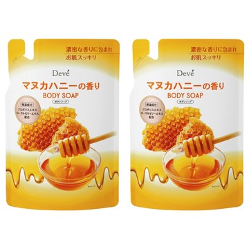 KUMANO 熊野油脂 DEVE DOVE 麥盧卡蜂蜜保濕沐浴乳補充包  2個  350ml
