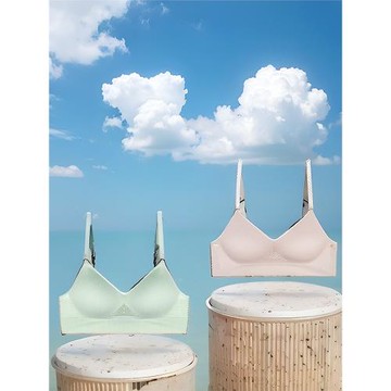 內衣女無鋼圈乳膠文胸小胸聚攏薄款透氣無痕少女高學生防下垂胸罩
