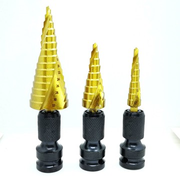 池沐寶塔鉆頭階梯鉆電動扳手轉換頭多功能打孔器塔型木工開孔器