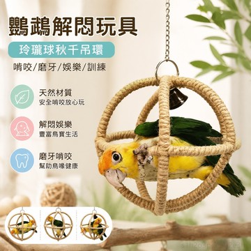 寵物用品 鸚鵡解悶玩具鸚鵡玩具玲瓏球秋千吊環攀爬網啃咬磨牙訓練道具玄鳳虎皮鳥籠專用 鸚鵡鳥籠 鳥玩具 toy 鸚鵡站架