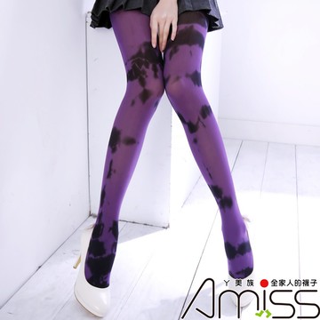 AMISS 質感渲染褲襪(紫) 綁染褲襪 拓染褲襪 A706-26