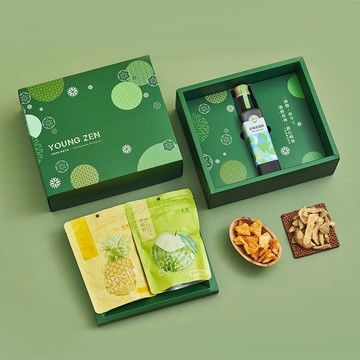 【永禎】果醋250ml+果乾2入綠色禮盒 | 贈禮盒提袋