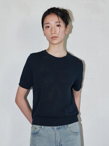 Cotton Half Pullover Sweater [Charcoal]