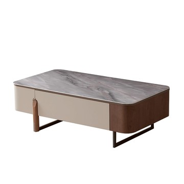 【MUNA家居】8209型4.3尺玻璃大茶几/抽屜緩衝滑軌