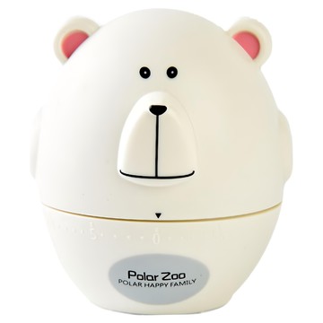 iSFun 餐廚幫手 圓型動物免電池計時器  1個  白熊  6.5 x 6.2 x 7cm