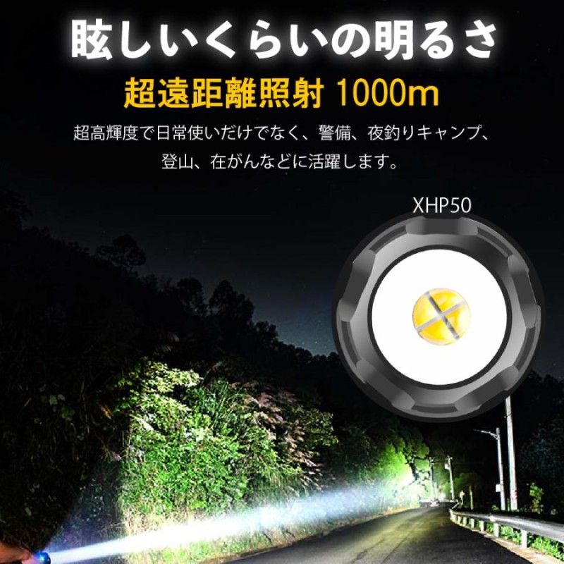 懐中電灯 ledライト led 強力 軍用 ハンディライト 充電式 フラッシュライト 防災グッズ 小型 強力ライト 高輝度懐中電灯 超強力 18650  単4電池 | LINEショッピング