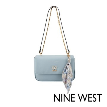 NINE WEST AZELIE 絲巾造型雙背帶鏈包-霧藍色(582926)