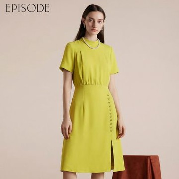 EPISODE - 優雅簡約修腰雪紡短袖洋裝E30470