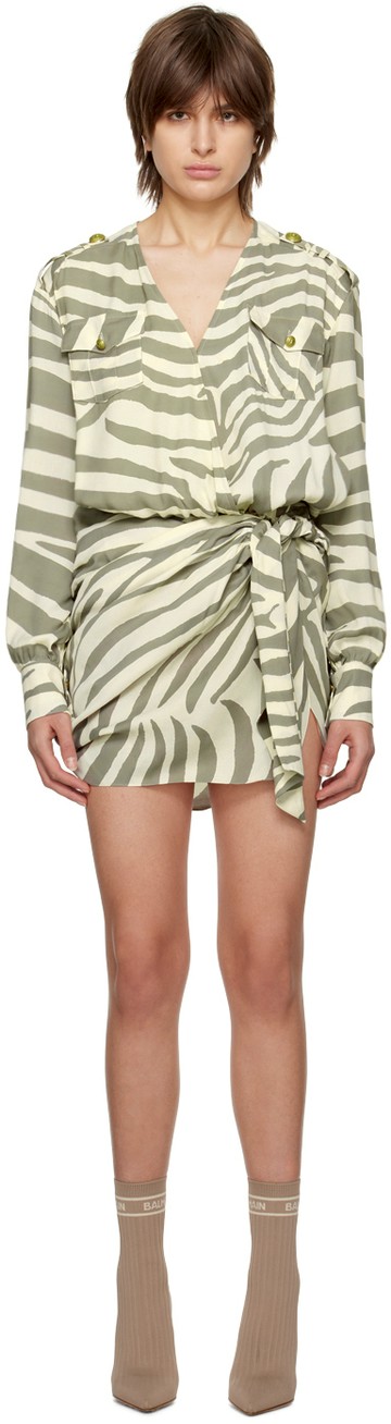 Balmain 米色 Zebra 连衣裙