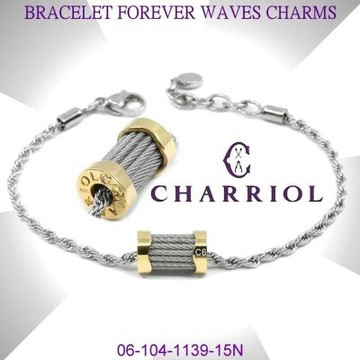 CHARRIOL夏利豪 Bracelet Forever Waves Charms永恆波浪墜飾手鍊PVD金 C6(06-104-1139-15N)