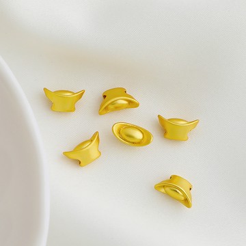 XS-保色沙金包金元寶隔珠手工diy編繩串珠資料手鏈項鍊轉運招財配件