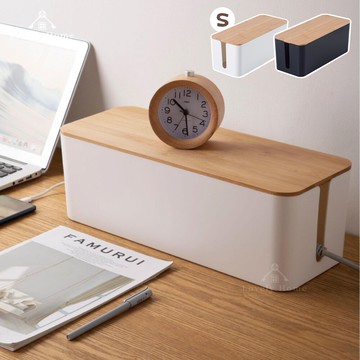 (台中 可愛小舖)木蓋電線收納盒s號 電線收納盒 集線盒 木蓋多孔出線盒 線材整理盒 插線盒