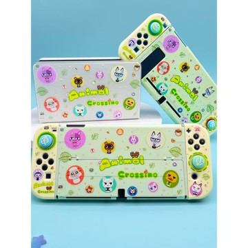 悠闊動森少女switch保護套卡通可愛oled保護殼NS硬身軟手柄lite殼