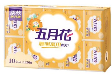 五月花聰明萬用紙巾 120抽x60包 [FIFI SHOP]｜免運 可刷卡