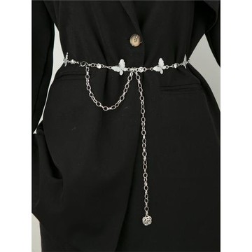 金屬腰鏈女士細腰帶配裙子蝴蝶裝飾連衣裙帶簡約時尚百搭鏈條腰封