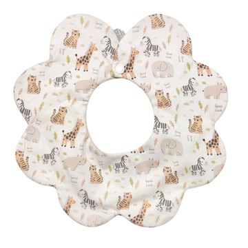 AGAPE雅家倍 - 【職人手作系列】吃不髒口水兜-動物派對(花兜)