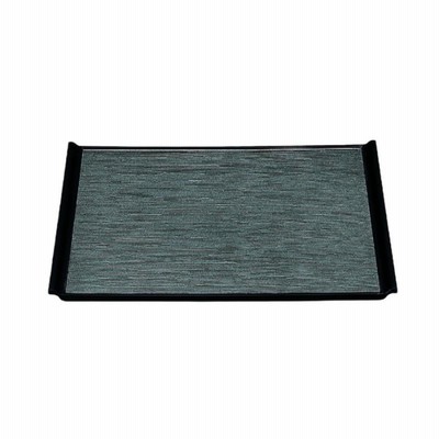 漆器・木製品 宴ヘギ目盆　シルバー渕黒キング塗　ＮＳ　尺１寸 寸法:33.5×21.5×2.2cm