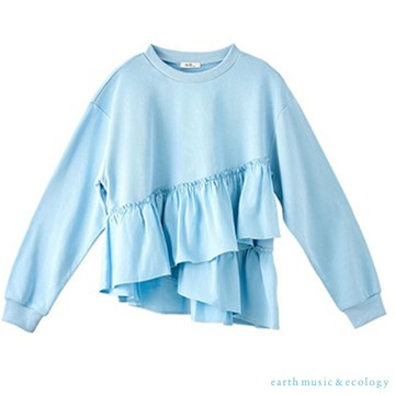 earth music  下擺拼接荷葉邊衛衣