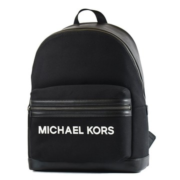 MICHAEL KORS 男款 COOPER 帆布拉鍊拚皮革後背包-黑色