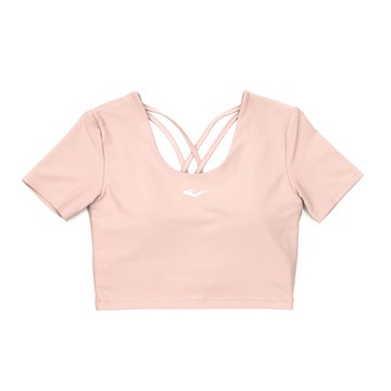 EVERLAST 運動背心 粉 內衣 短版 韻律短袖 女 4222146141