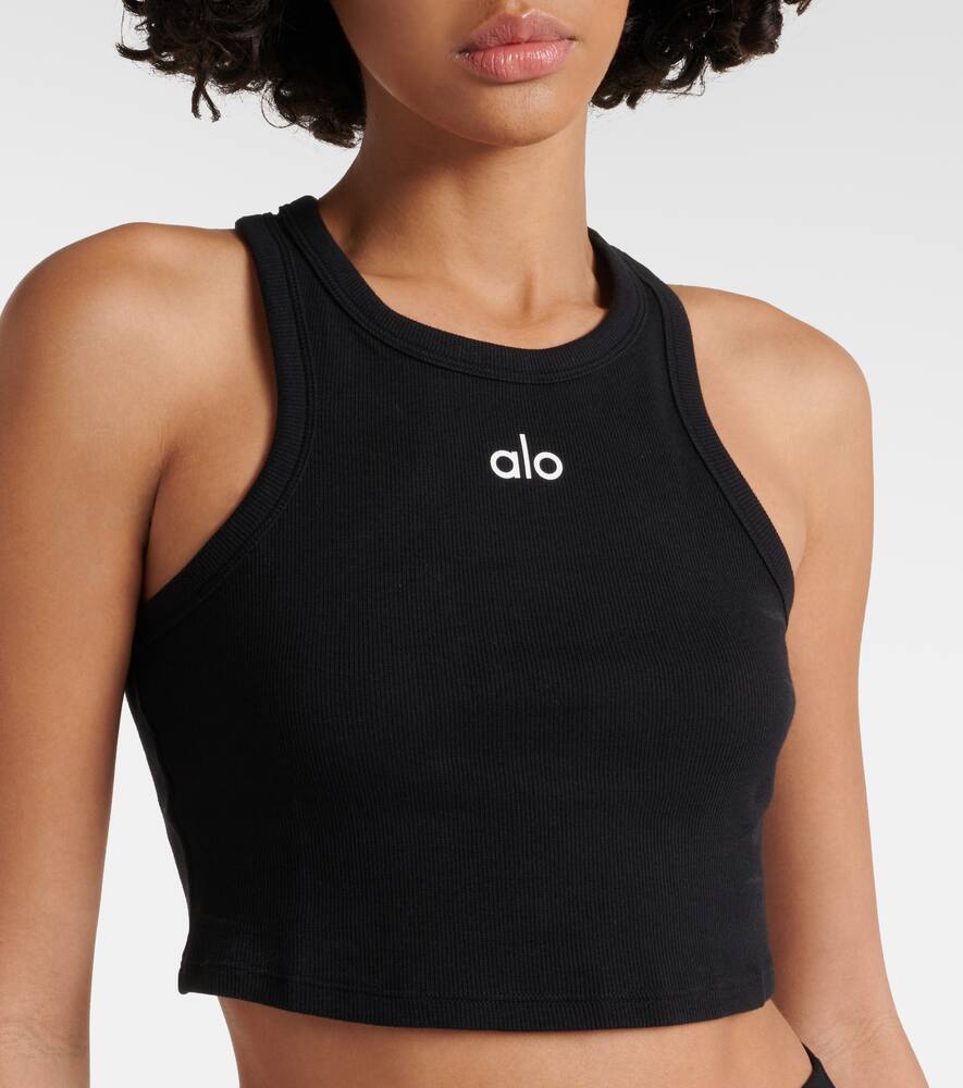 Alo Yoga Aspire cropped cotton-blend tank top