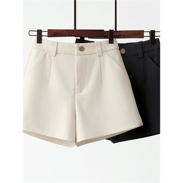 短褲女夏2025新款高腰顯瘦闊腿a字網紅黑色外穿西裝薄款休閑褲子